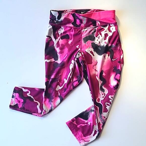 Nike Drifit Women's‎ Cropped Small running tights Leggings PInk - Picture 1 of 3